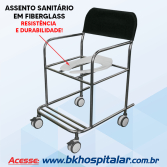 BKCD 001 - CADEIRA DE BANHO E USO SANITÁRIO - BRAÇOS FIXOS - AÇO INOXIDÁVEL AISI 304