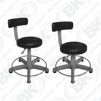 MBKBG 011-001 - BANQUETA HOSPITALAR ELEVAÇÃO A GÁS – COM ENCOSTO E SEM RODÍZIOS – ALT. MÍNIMA: 42 CM X ALT. MÁXIMA: 54 CM